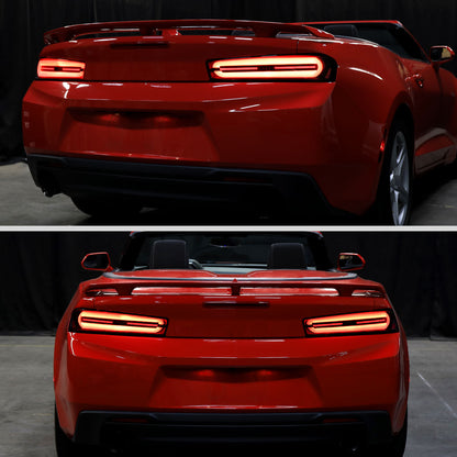 2016-2018 Chevrolet Camaro Full LED Sequential Tail Light (Glossy Black Housing / Smoked Lens)