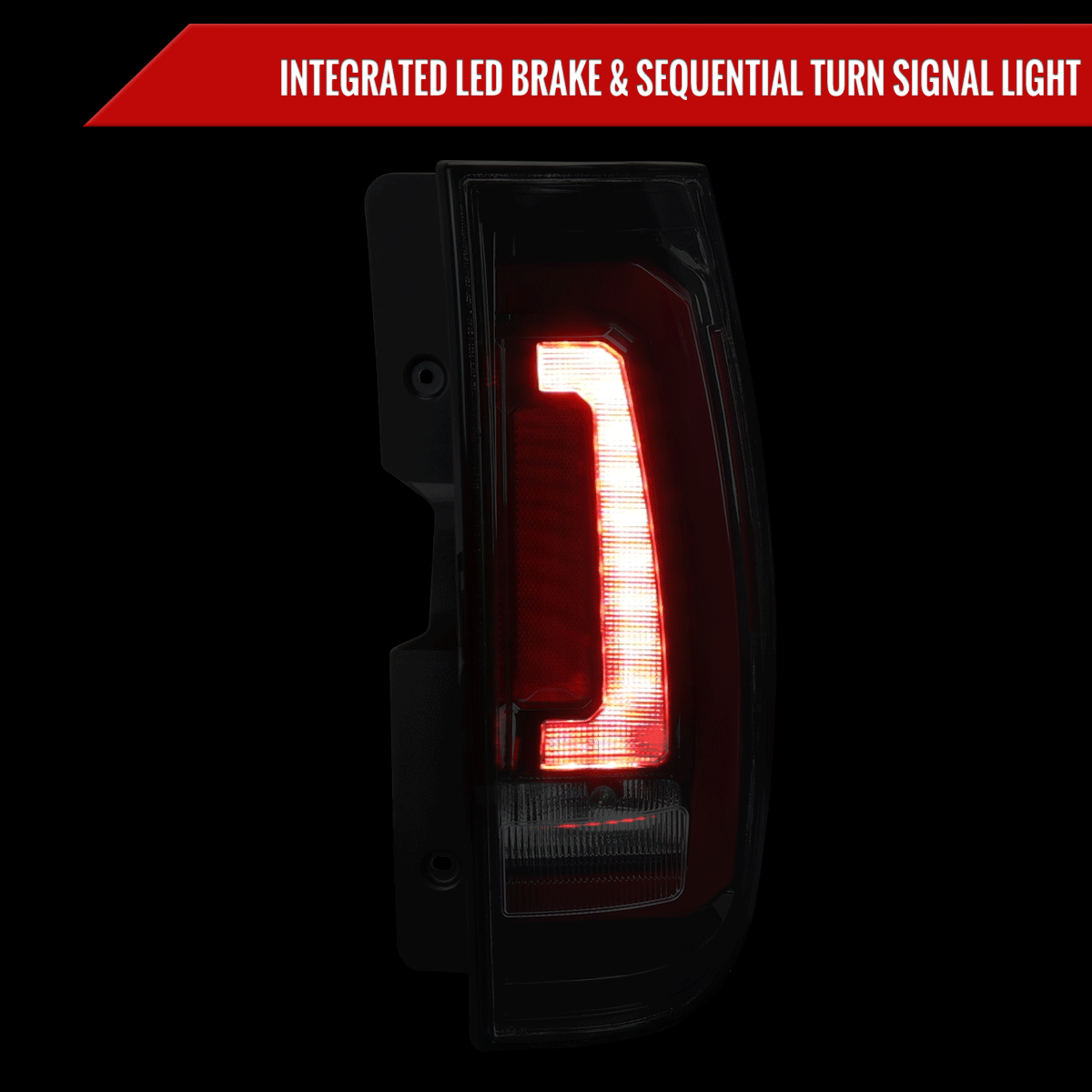 2007-2014 Chevrolet Tahoe/Suburban / 2007-2014 GMC Yukon/Yukon Denali LED Sequential Turn Signal Tail Lights (Jet Black Housing/Clear Lens)