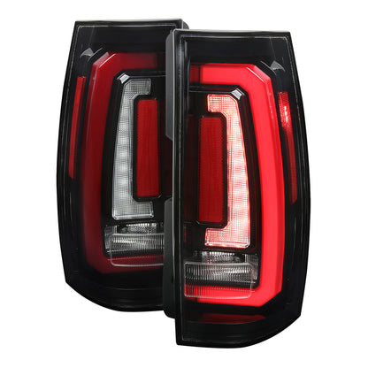 2007-2014 Chevrolet Tahoe/Suburban / 2007-2014 GMC Yukon/Yukon Denali LED Sequential Turn Signal Tail Lights (Jet Black Housing/Clear Lens)