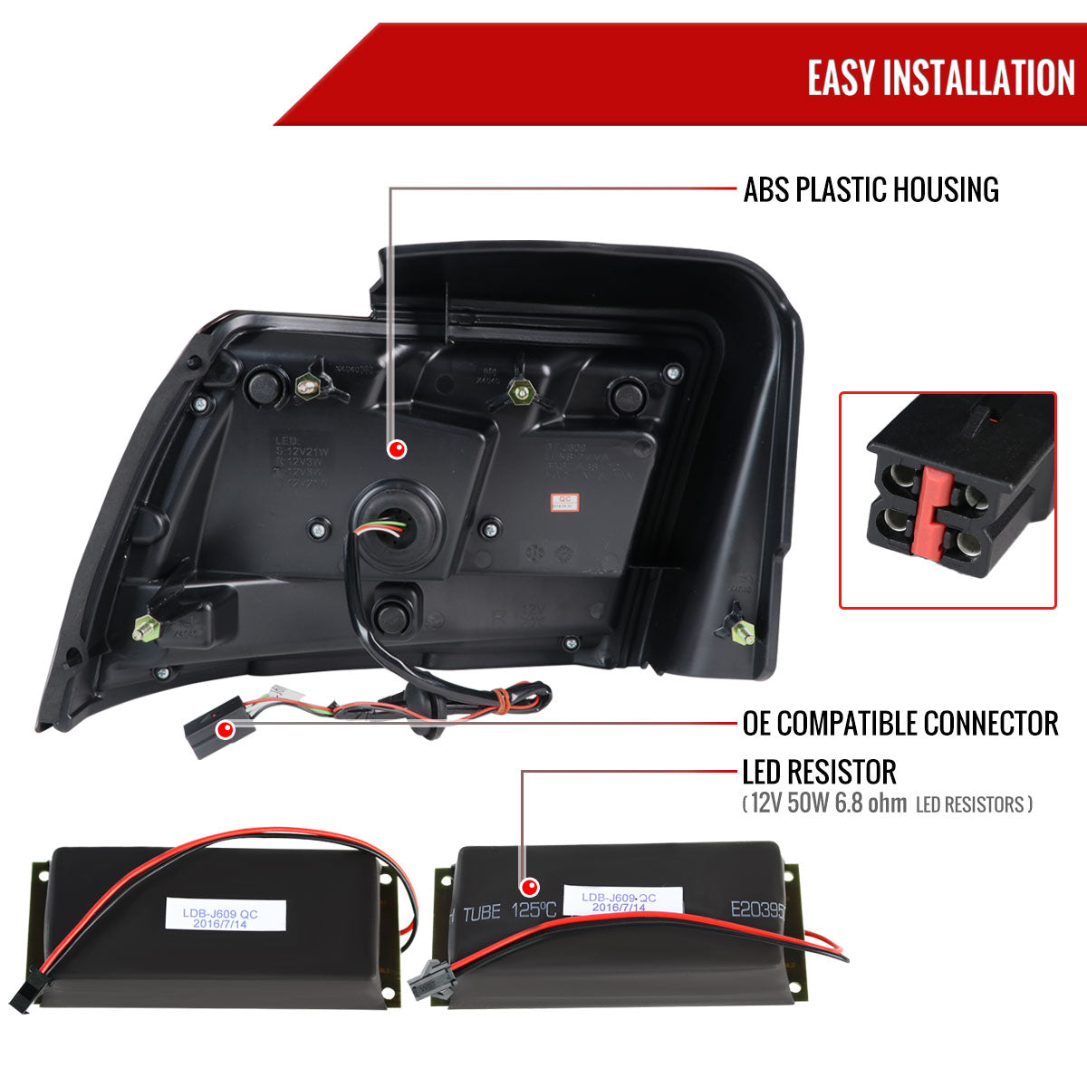 1999-2004 Ford Mustang Sequential LED Tail Lights (Black Housing/Clear Lens)
