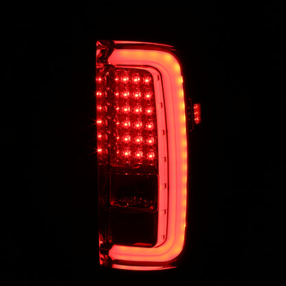 2014-2018 GMC Sierra 1500/2500HD/3500HD LED Tail Lights (Chrome Housing/Red Smoked Lens)