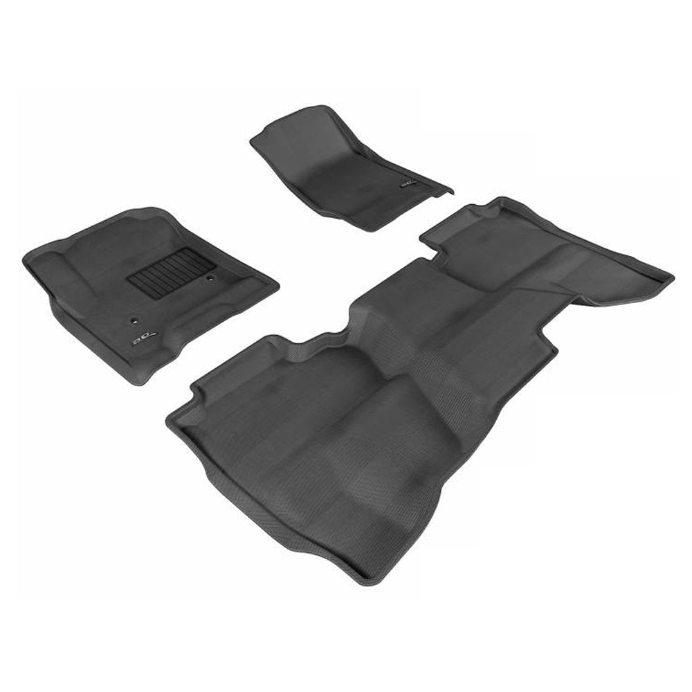 3D MAXpider KAGU 1st & 2nd Row Floormats - Black | 2014-2019 Chevrolet Silverado Double Cab (L1CH03901509)