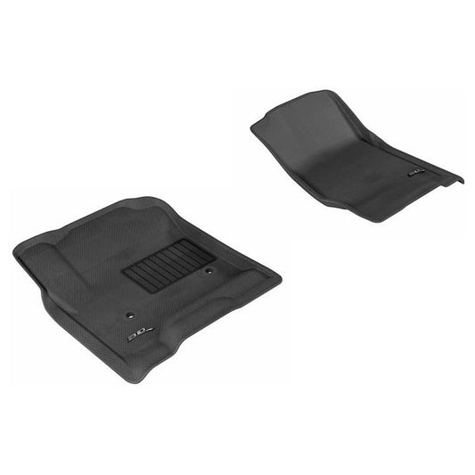 3D MAXpider KAGU 1st Row Floormat - Black | 2014-2020 Chevrolet Silverado Double Cab/Crew Cab (L1CH03911509)
