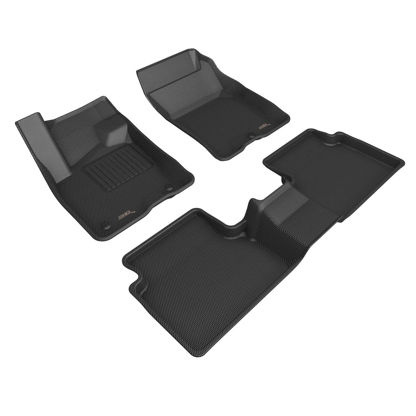 3D MAXpider KAGU 1st 2nd Row - Floor Mat Set (Black) | 21-22 Ford Bronco Sport (L1FR14601509)
