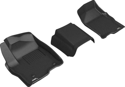 3D MAXpider KAGU 1st Row Floormats - Black | 19-21 GMC Sierra Silverado Double/Crew Bench Seat (L1GM02411509)