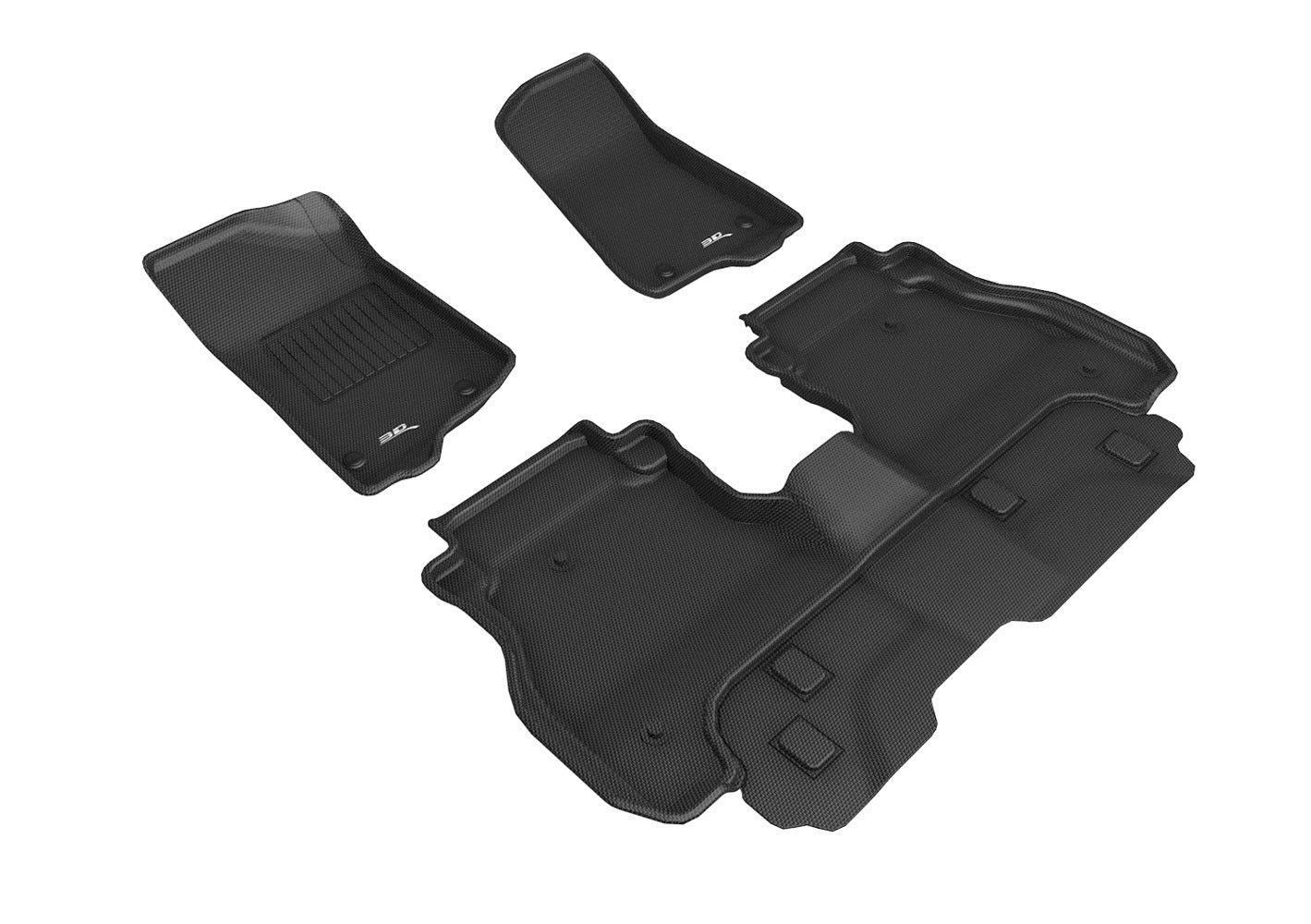 3D MAXpider KAGU 1st & 2nd Row Floormats - Black | 2020 Jeep Gladiator JT (L1JP02201509)