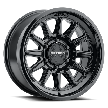 (set of 4) Method MR323 Gloss Black | 17x8.5" +25mm | 6x5.5in Wheel
