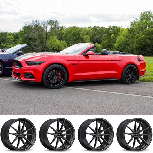 (set of 4) Konig Oversteer Gloss Black | 19x9.5 +40mm For Ford Mustang