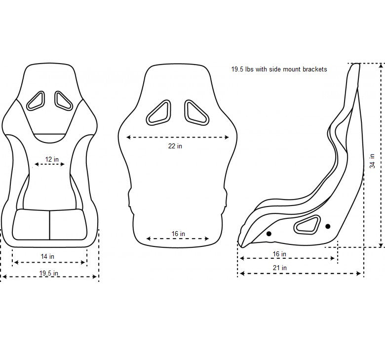 NRG PRISMA BUCKET SEAT MEDIUM