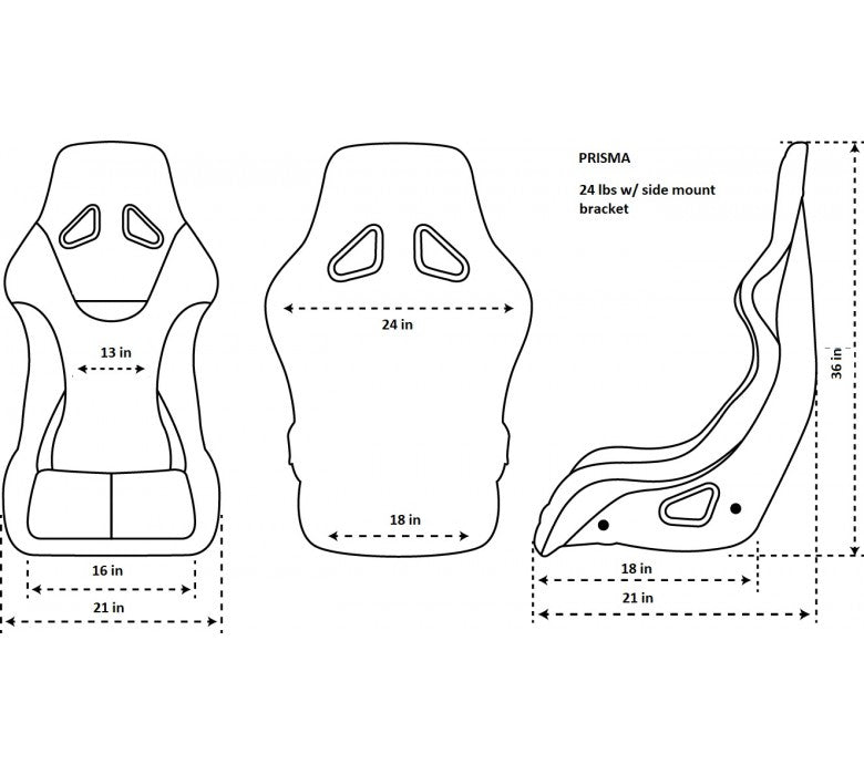 NRG PRISMA VINYL LARGE BUCKET SEAT