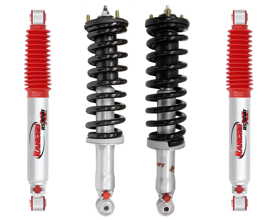 Rancho Quicklift Leveling Strut + RS9000XL Adjustable Shocks Set w/1.75" lift - 1995-2004 Toyota Tacoma 4WD RWD 6 Lug
