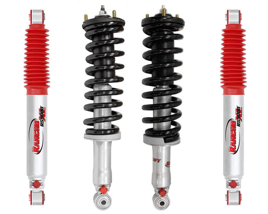 Rancho Quicklift Leveling Strut + RS9000XL Adjustable Shocks Set w/1.75" lift - 1995-2004 Toyota Tacoma 4WD RWD 6 Lug