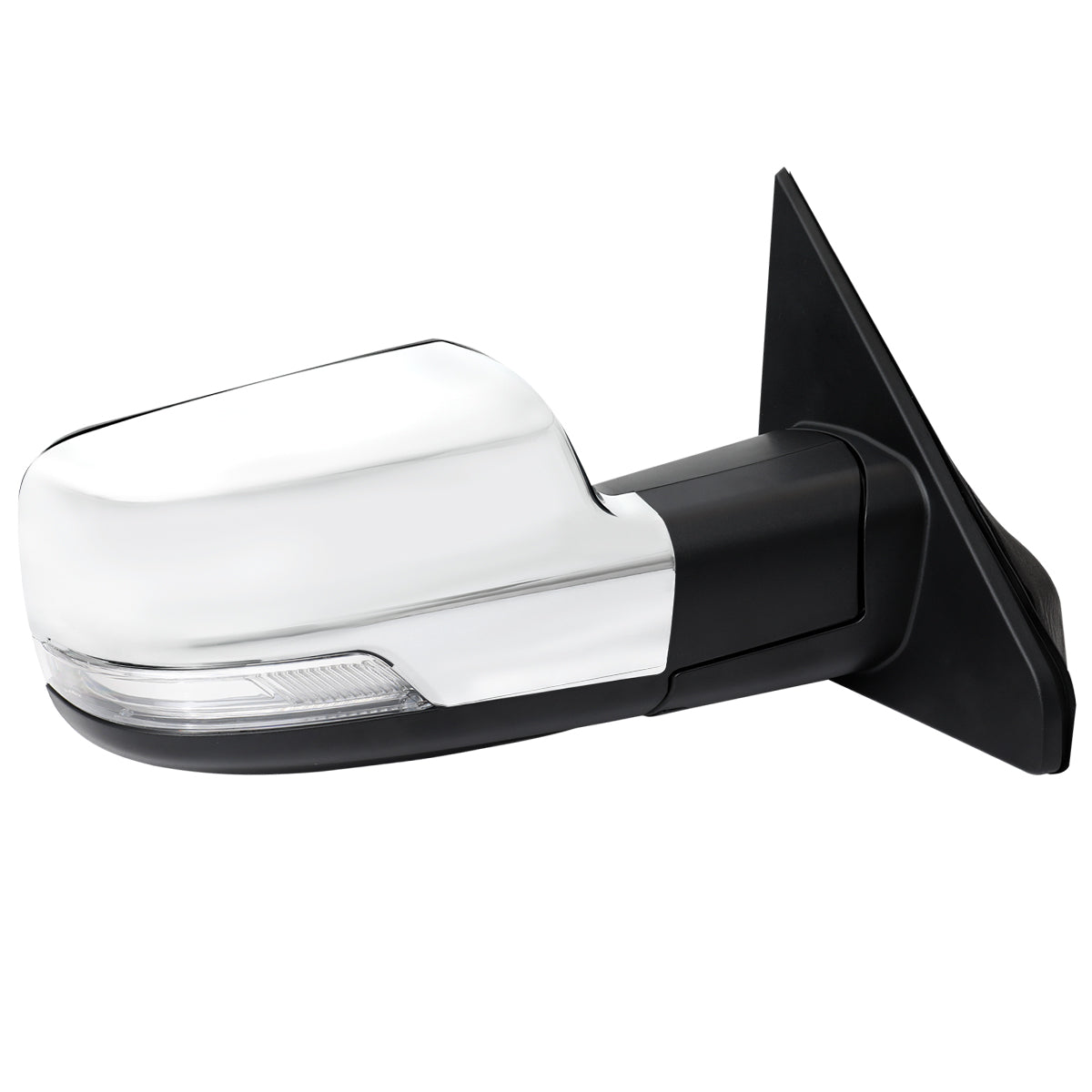 2019-2024 Dodge RAM 1500 Chrome Power Adjustable, Manual Fold, BSD & Heated Side Mirror w/ LED Puddle and Turn Signal Light - Passenger Side Only