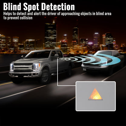 2021-2026 Ford F-150 F-250 Power Adjustable, Heated, & Manual Extendable Towing Mirrors w/ Clear Lens LED Turn Signal, Clearance, Puddle, & Auxiliary Lights
