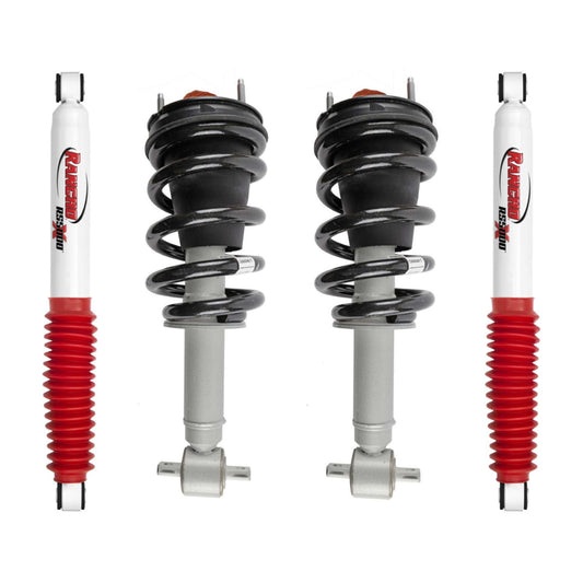 Rancho Quicklift Leveling Strut + Rear RS5000x Gas Shocks Set - 2014-2018 Chevrolet Silverado 1500 4WD
