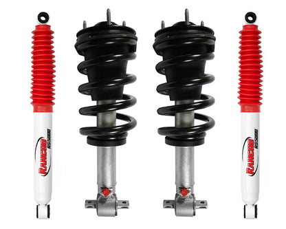 Rancho Quicklift Leveling Strut + Rear RS5000x Gas Shocks Set w/2" lift - 2007-2013 GMC Sierra 1500 RWD