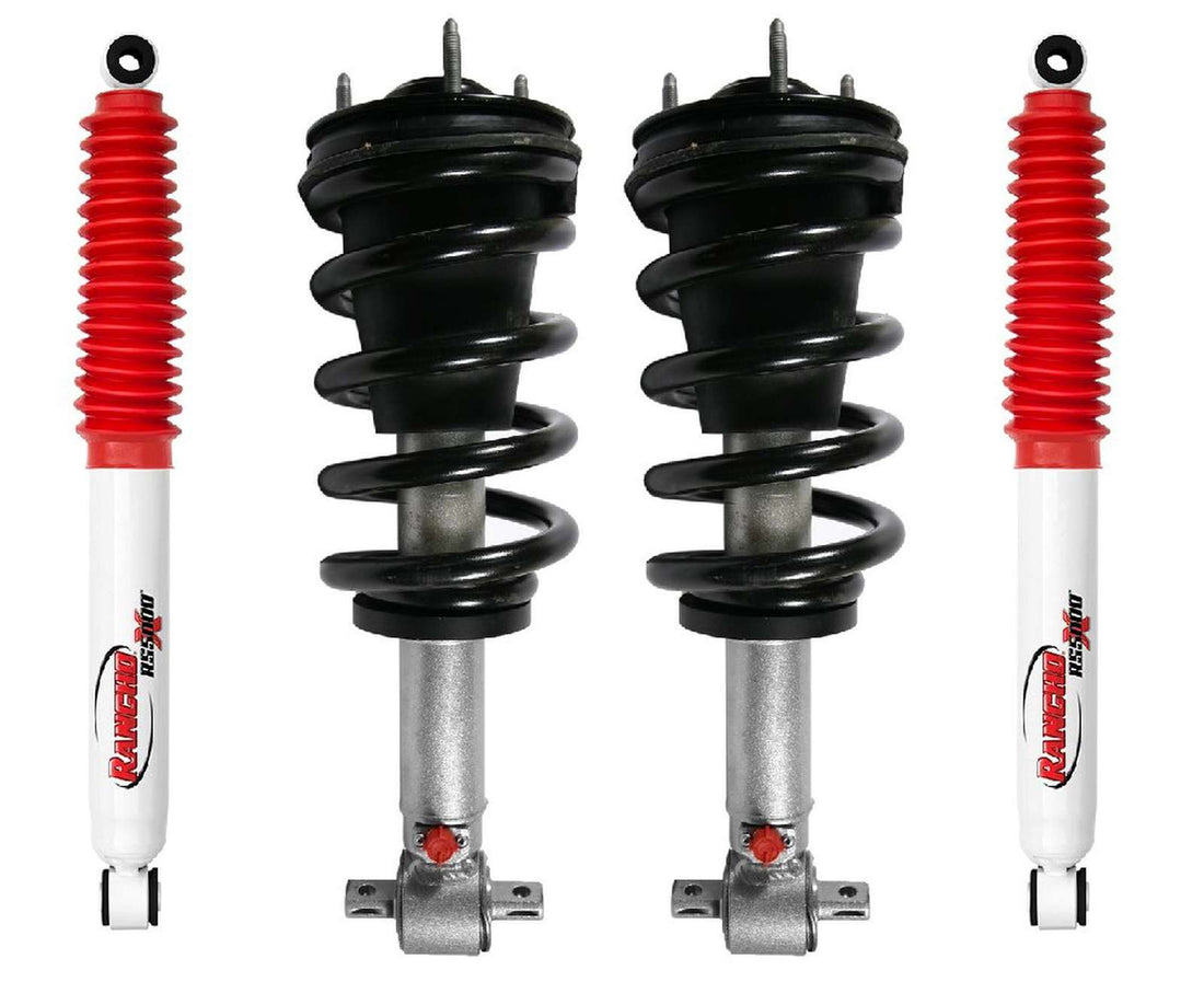Rancho Quicklift Leveling Strut + Rear RS5000x Gas Shocks Set w/2" lift - 2007-2020 Chevrolet Tahoe 4WD RWD