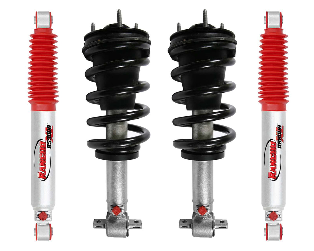 Rancho Quicklift Leveling Strut + RS9000XL Adjustable Shocks Set w/2" lift - 2007-2014 GMC Yukon XL 1500 4WD RWD