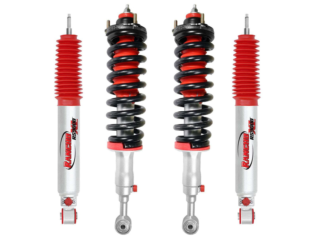 Rancho Quicklift Leveling Strut + RS9000XL Adjustable Shocks Set w/2.75" lift - 2005-2015 Toyota Tacoma 4WD RWD