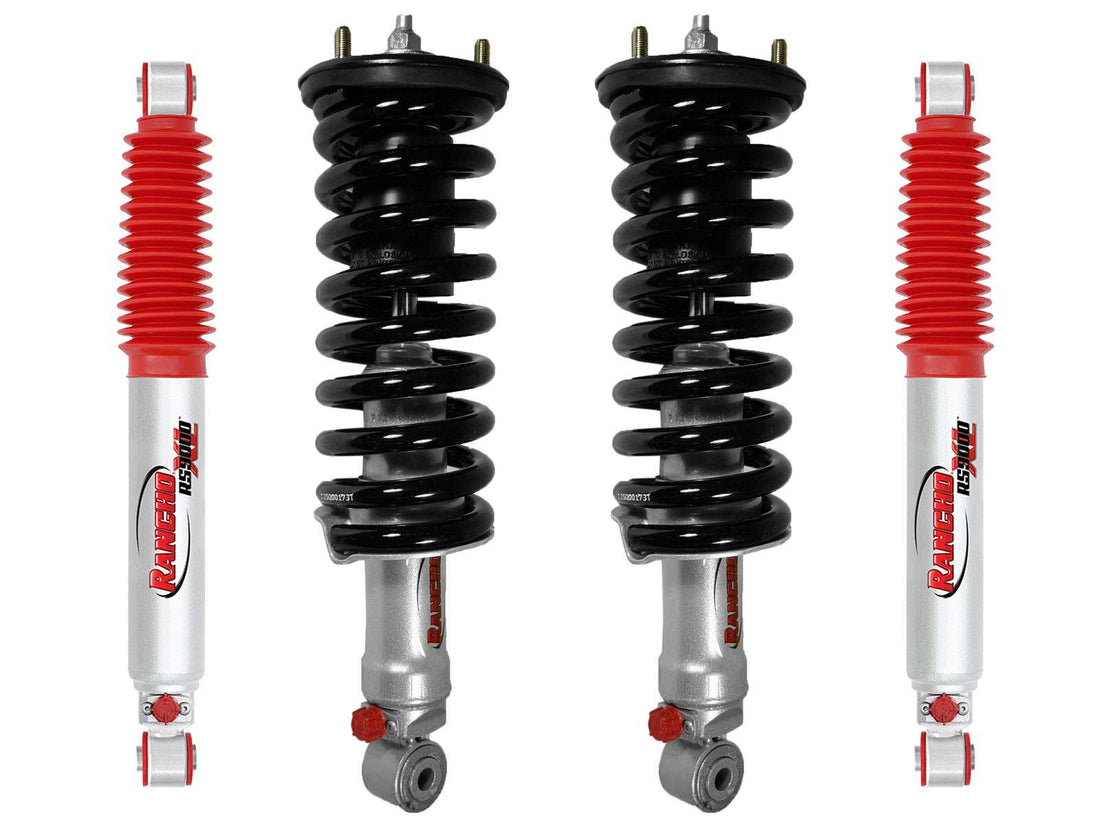 Rancho Quicklift Leveling Strut + RS9000XL Adjustable Shocks Set w/2" lift - 2005-2012 Nissan Pathfinder 4WD RWD