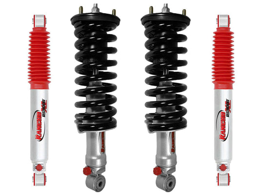 Rancho Quicklift Leveling Strut + RS9000XL Adjustable Shocks Set w/2" lift - 2005-2021 Nissan Frontier 4WD RWD