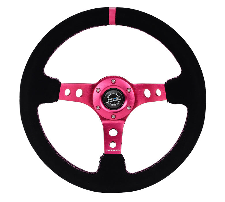 NRG 350MM 3" DEEP DISH WITH HOLES SUEDE