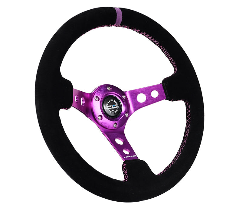 NRG 350MM 3" DEEP DISH WITH HOLES SUEDE