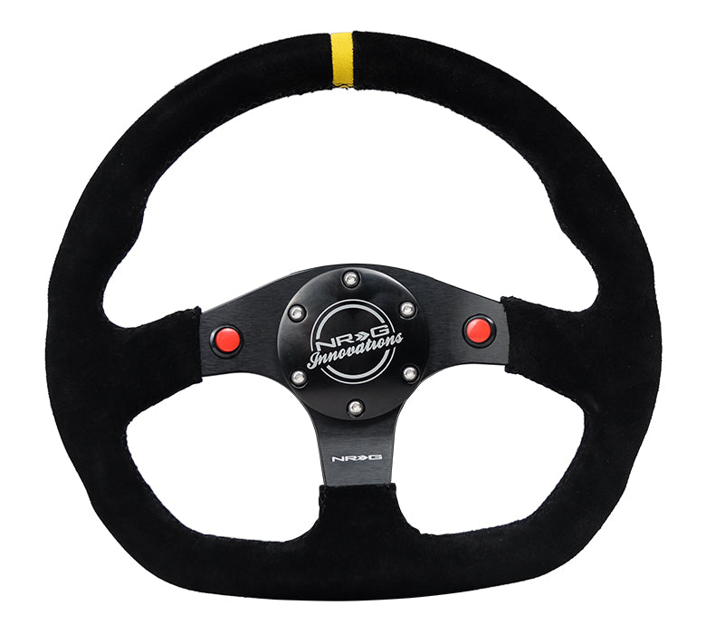 NRG FLAT BOTTOM STEERING WHEEL SUEDE