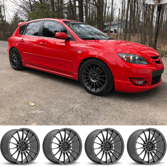 (set of 4) Konig Rennform Matte Grey | 18x8 +45mm For Mazda Mazdaspeed3