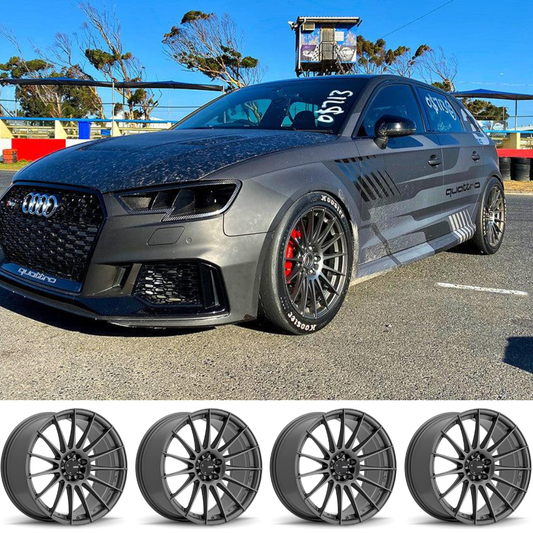 (set of 4) Konig Rennform Matte Grey | 18x9 +45mm For Audi RS3