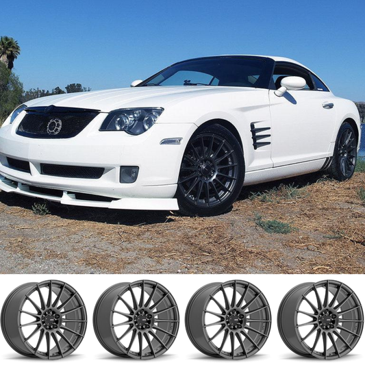(set of 4) Konig Rennform Matte Grey | 18x9 +45mm For Chrysler Crossfire