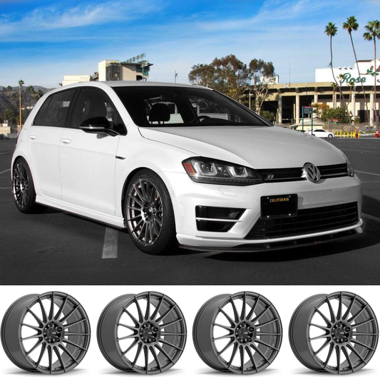 (set of 4) Konig Rennform Matte Grey | 18x9 +45mm For VW Golf R