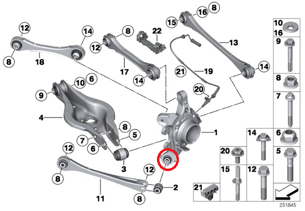 SPL Parts Rear Spherical Knuckle Bushing Kit - 2012-2023 BMW 320i (F30)