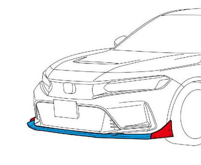 HKS Type S Front Bumper Spoiler (FRP + CFRP) - Honda Civic Type R FL5 2023+