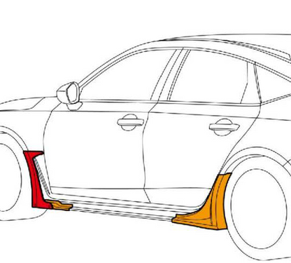 HKS Type S Side Skirt (ABS Plastic + CFRP) - Honda Civic Type R FL5 2023+