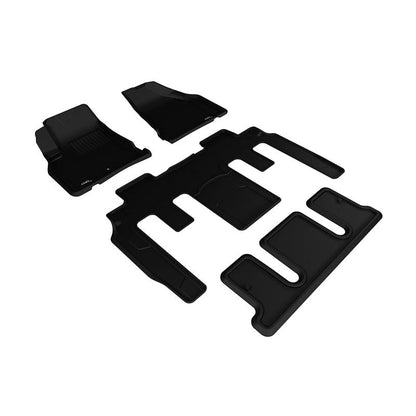 3D MAXpider KAGU 1st & 2nd & 3rd Row Floormats - Black | 2007-2017 GMC Acadia/Acadia Limited (L1GM01301509)