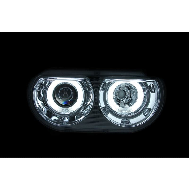 ANZO Projector Headlight Set w/ Halo Chrome (CCFL) | Dodge Challenger (08-14) (121307)