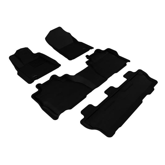3D MAXpider KAGU 1st & 2nd & 3rd Row Floormats - Black | 2012-2020 Toyota Sequoia (L1TY15201509)
