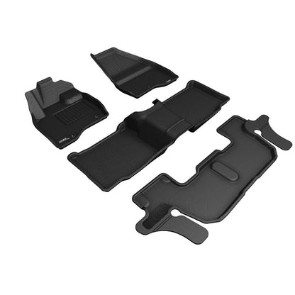 3D MAXpider KAGU 1st & 2nd & 3rd Row Floormats - Black | 2017-2019 Ford Explorer (L1FR11101509)
