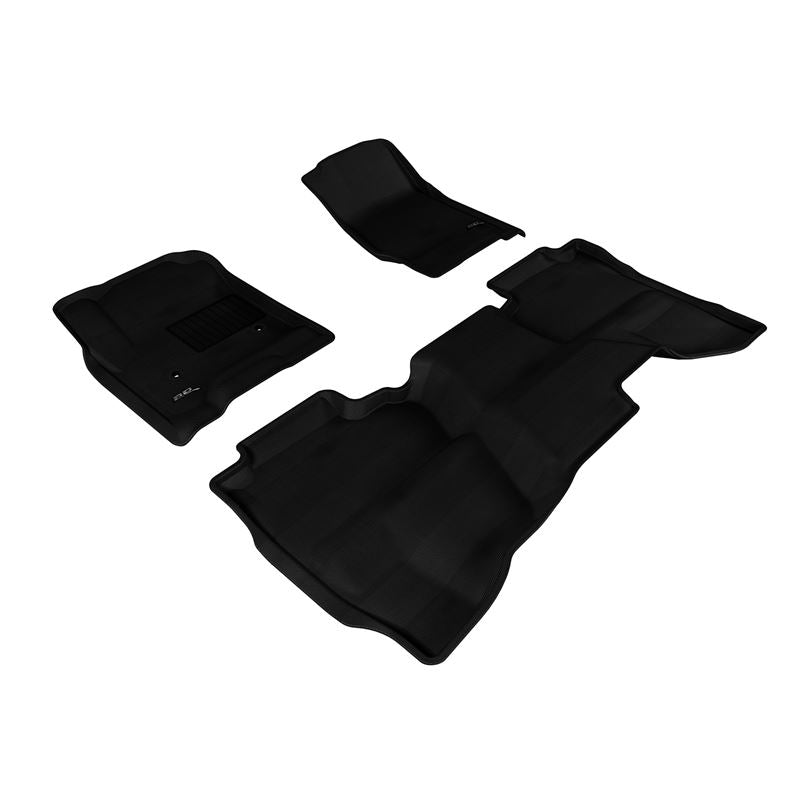 3D MAXpider KAGU 1st & 2nd Row Floormats - Black | 2015-2019 GMC Sierra Double Cab (L1GM01101509)