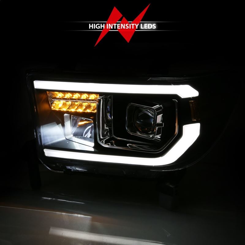 ANZO Projector Headlight Set Light Bar H.L w/Black Amber Lens w/Halogen Bulb | Toyota Tundra (07-14) (111447)