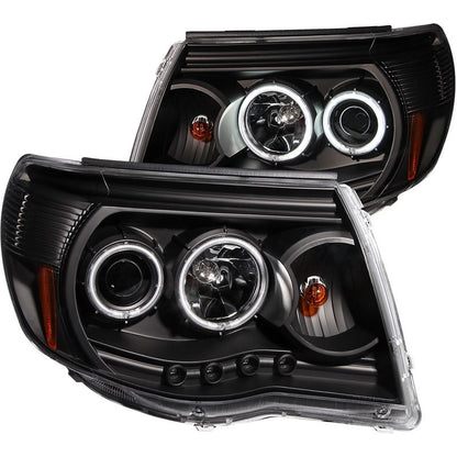 ANZO Projector Headlight Set w/ Halo Black | Toyota Tacoma (05-11) (121282)