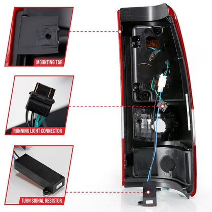 ANZO LED Tail Light Assembly Chrome w/ Red/Clear Lens Pair | Chevy Silverado 1500 (99-02) (311332)