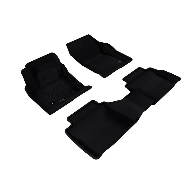 3D MAXpider KAGU 1st & 2nd Row Floormats - Black | 2013-2016 Lincoln MKZ (L1LC00601509)