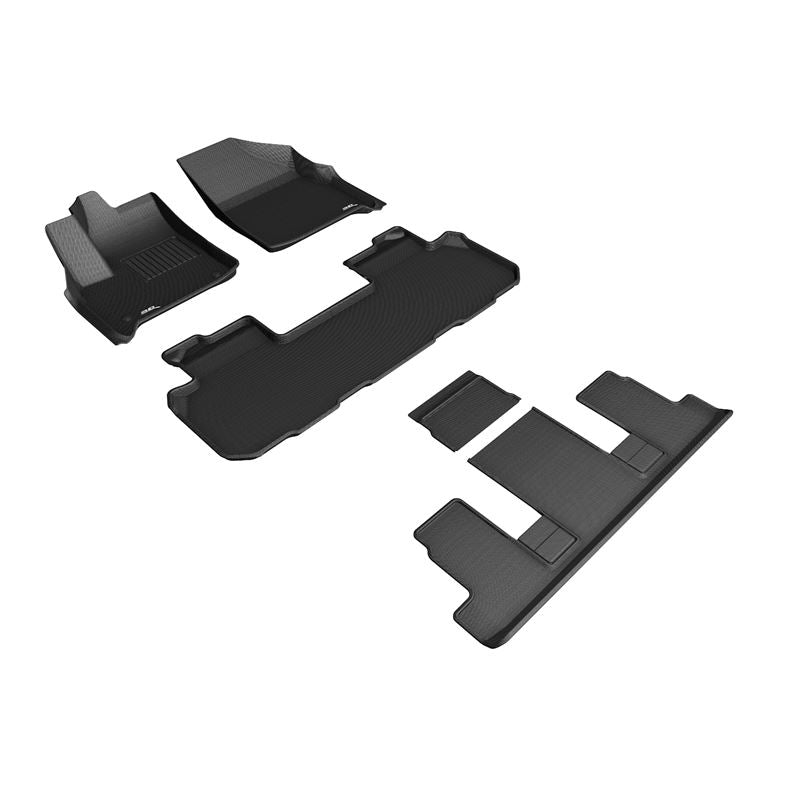 3D MAXpider KAGU 1st & 2nd & 3rd Row Floormats - Black | 2018-2020 Chevrolet Traverse (L1CH08601509)