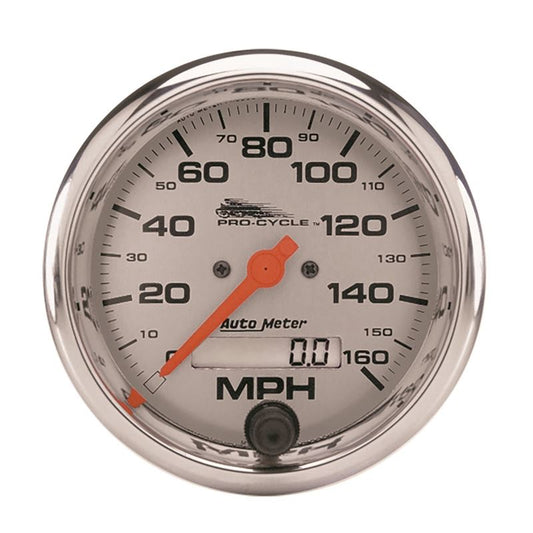 AutoMeter Pro-Cycle Gauge Speedo 3 3/4in 160 Mph Elec Silver (19356)