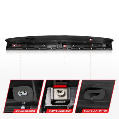 ANZO Third Brake Light Assembly LED Red Lens Black Housing w/ Spoiler | Chevrolet Suburban 1500 (07-14) (531110)