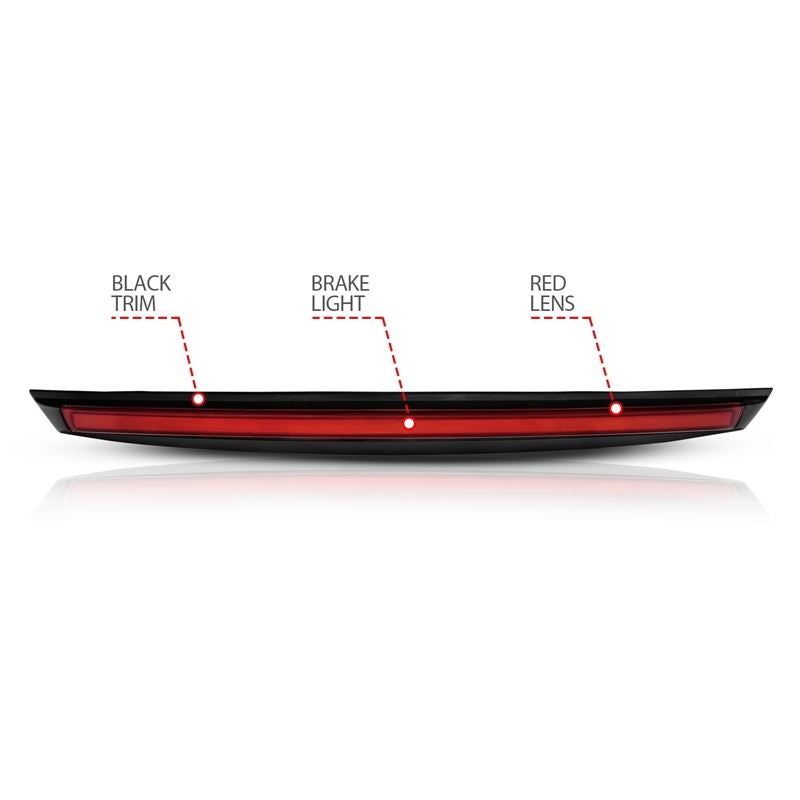 ANZO Third Brake Light Assembly LED Red Lens Black Housing w/ Spoiler | Chevrolet Suburban 1500 (07-14) (531110)