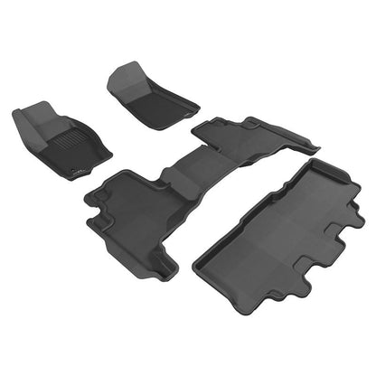 3D MAXpider KAGU 1st & 2nd & 3rd Row Floormats - Black | 2006-2010 Jeep Commander (L1JP00701509)
