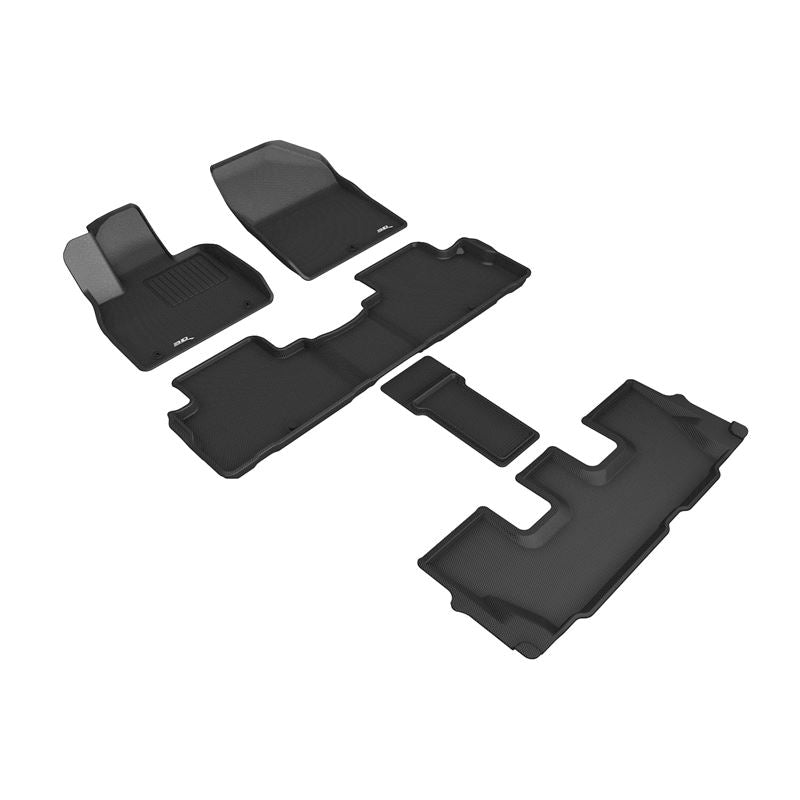 3D MAXpider KAGU 1st & 2nd & 3rd Row Floormats - Black | 2020 Hyundai Palisade (L1HY10101509)